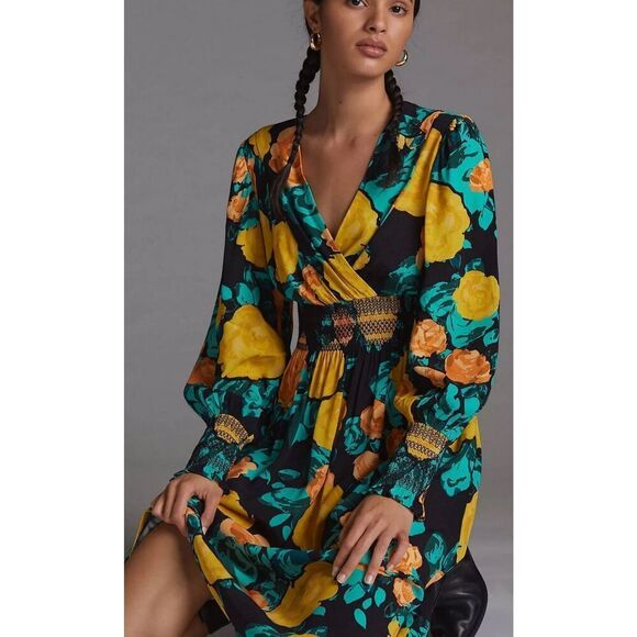 NWOT Plenty by Tracy Reese Floral Tie Back Midi Dress, Small $220 - Picture 2 of 10